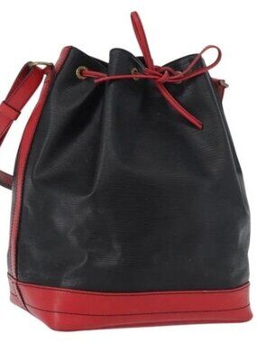 LOUIS VUITTON Epi Noe Shoulder Bag Bicolor Black Red M44017 LV Auth 173211